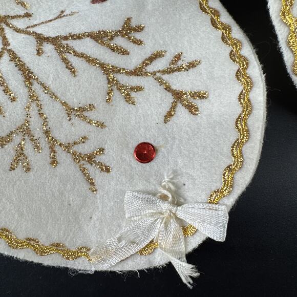 MCM Christmas Stocking Santa Claus Felt Applique Made In Japan 1950s Holiday Lot - Picture 3 of 15